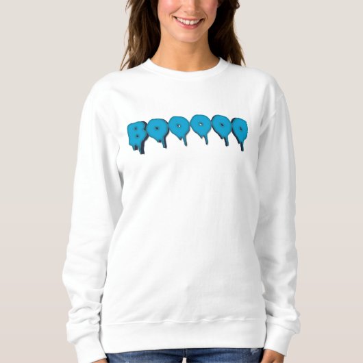 ブーおもしろい幽霊文字 スウェットシャツ (正面)
