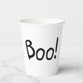 ブーかわいいシンプルタイポグラフィハロウィン 紙コップ (裏面)