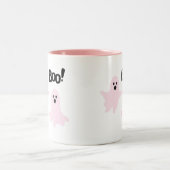 ブーかわいいハロウィーンピンク幽霊不気味マグ ツートーンマグカップ (中央)