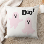 ブーかわいいハロウィーンピンク幽霊 不気味 クッション (ブランケット)