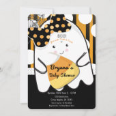 ブーかわいい女の子幽霊ハロウィンキッズベビーシャワー 招待状 (正面)