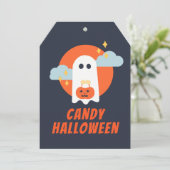 ブーかわいい幽霊キャンディハロウィンカード (スタンド正面)