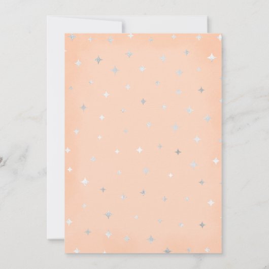 ブーかわいい桃の幽霊赤ちゃんシャワーをのぞく 招待状 (裏面)