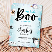 ブーが2だ！ブルーハロウィーン幽霊ボーイ招待状 招待状