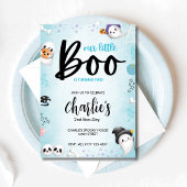 ブーが2だ！ブルーハロウィーン幽霊ボーイ招待状 招待状