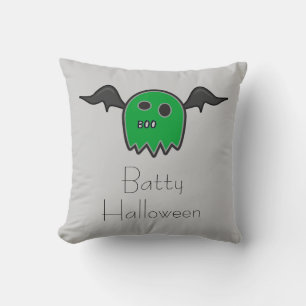 ブーこうもりグリーン幽霊枕 クッション