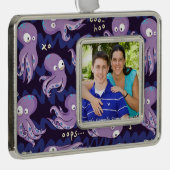 ブーたこ可愛い紫色の子供服&デコル シルバープレートフレームオーナメント (右)