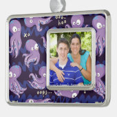 ブーたこ可愛い紫色の子供服&デコル シルバープレートフレームオーナメント (左)