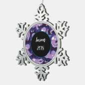 ブーたこ可愛い紫色の子供服&デコル スノーフレークピューターオーナメント (右)