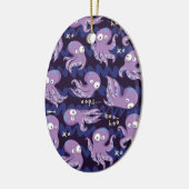 ブーたこ可愛い紫色の子供服&デコル セラミックオーナメント (左)