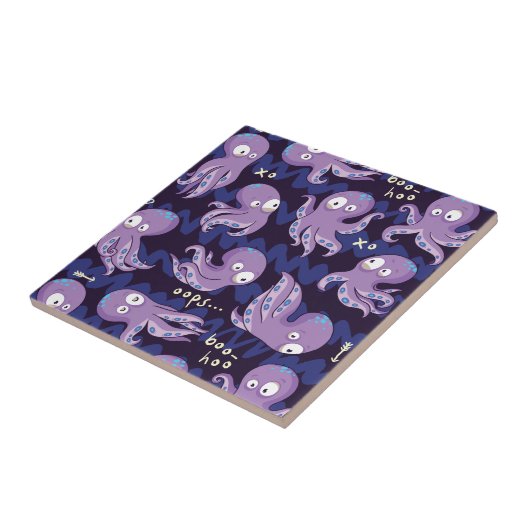 ブーたこ可愛い紫色の子供服&デコル タイル (側面)