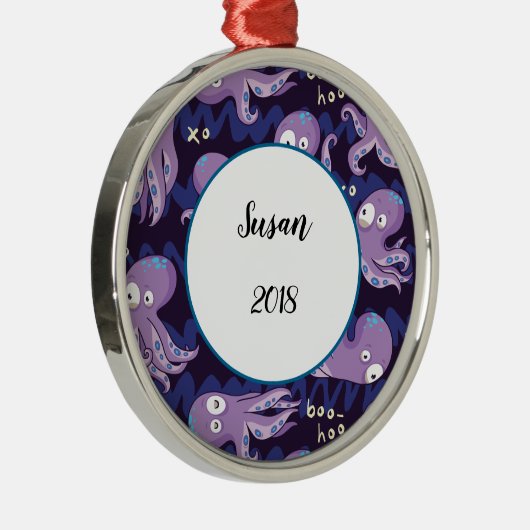 ブーたこ可愛い紫色の子供服&デコル メタルオーナメント (右)