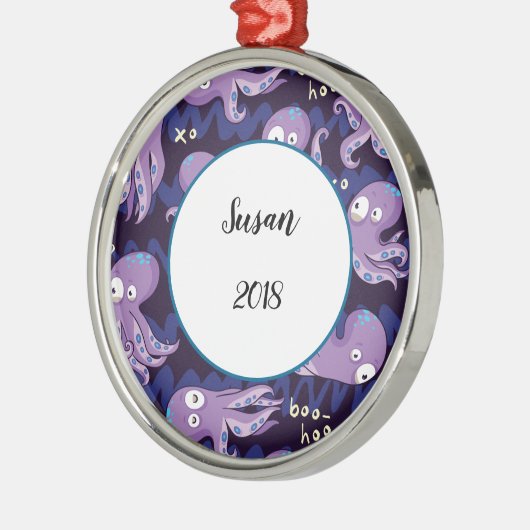 ブーたこ可愛い紫色の子供服&デコル メタルオーナメント (左)