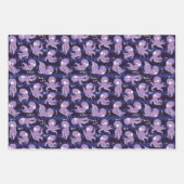 ブーたこ可愛い紫色の子供服&デコル ラッピングペーパーシート (正面)