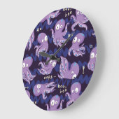 ブーたこ可愛い紫色の子供服&デコル ラージ壁時計 (傾斜)