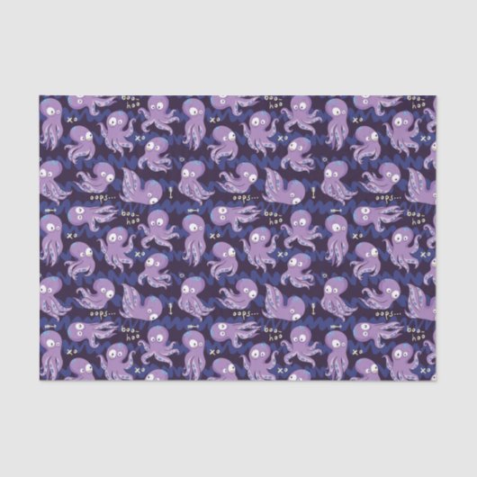 ブーたこ可愛い紫色の子供服&デコル 薄葉紙 (正面)