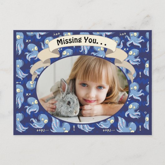 ブーたこ青かわいい子恋しく思どもたち シーズンポストカード (正面)