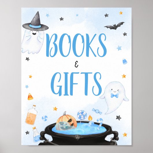 ブーとハロウィーンの赤ちゃんシャワー本と贈り物 ポスター (正面)