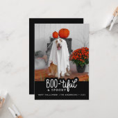 ブーと可愛くてお化けなハロウィン写真 カード (正面/裏面インサイチュ)