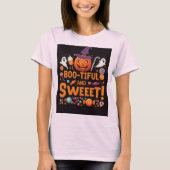 ブーと美しいファミリーマッチングハロウィン女性用 Tシャツ (正面)