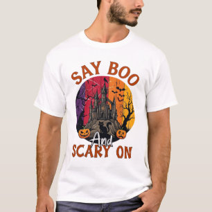 ブーと鳴く ハロウィン お化け屋敷 黒猫 パーカー Tシャツ