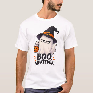 ブーなんでもいいわ ハロウィン おもしろい グランピー ゴースト ウィッチ Tシャツ