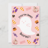 ブーにされたピンクのハロウィンカード サンキューカード (正面)