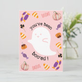 ブーにされたピンクのハロウィンカード サンキューカード (スタンド正面)
