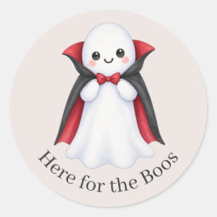 ブーに会いにきたよ かわいいヴァンパイア おばけ ハロウィン ラウンドシール