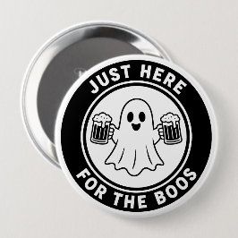 ブーに会いに来ただけのオバケ ハロウィンジョーク 缶バッジ