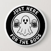 ブーに会いに来ただけのオバケ ハロウィンジョーク 缶バッジ (正面)
