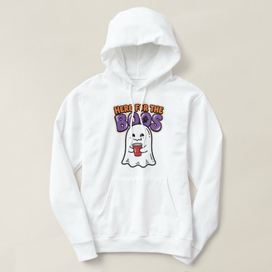 ブーに会いに来たよ かわいいお化けのハロウィンパーティーアート パーカ (デザイン正面)