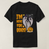 ブーに会いに来たよ!ハロウィンに友好的な幽霊3体 Tシャツ (デザイン正面)