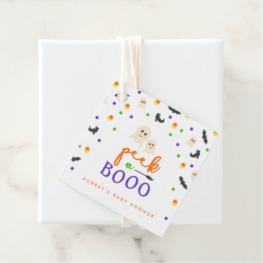 ブーのハロウィーンの赤ちゃんシャワーを覗く フェイバータグ (インサイチュ)