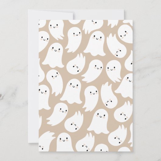 ブーのハロウィーンの赤ちゃんシャワーを覗く 招待状 (裏面)