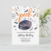 ブーのハロウィーンの赤ちゃん男女兼用のシャワーを覗く 招待状 (スタンド正面)