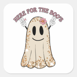 ブーの不気味なハロウィンおもしろい幽霊に スクエアシール