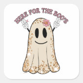 ブーの不気味なハロウィンおもしろい幽霊に スクエアシール (正面)