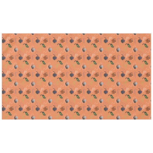 ブーの効いた黒猫とヤーンのハロウィン テーブルクロス (正面(横))