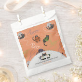 ブーの効いた黒猫とヤーンのハロウィン フェイバーバッグ (クリップ留めされた状態)