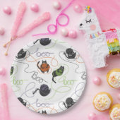 ブーの効いた黒猫とヤーンのハロウィン ペーパープレート (パーティー)