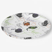 ブーの効いた黒猫とヤーンのハロウィン ペーパープレート (アングル)