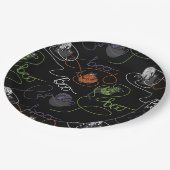 ブーの効いた黒猫とヤーンのハロウィン ペーパープレート (アングル)