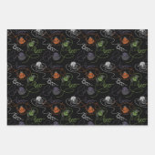 ブーの効いた黒猫とヤーンのハロウィン ラッピングペーパーシート (正面2)