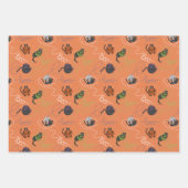 ブーの効いた黒猫とヤーンのハロウィン ラッピングペーパーシート (正面)