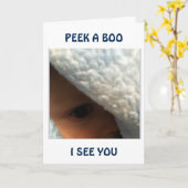 ブーやハッピーバースデーをのぞき見る カード (黄色い花)