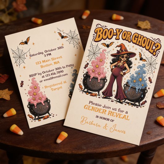 ブーイかゴーストかハロウィンのジェンダーリビール 招待状