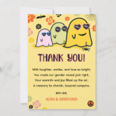 ブーイまたはグウルグルービー幽霊ハロウィーンジェンダーの明かす サンキューカード (正面)