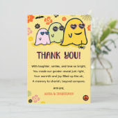 ブーイまたはグウルグルービー幽霊ハロウィーンジェンダーの明かす サンキューカード (スタンド正面)