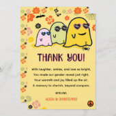 ブーイまたはグウルグルービー幽霊ハロウィーンジェンダーの明かす サンキューカード (正面/裏面)